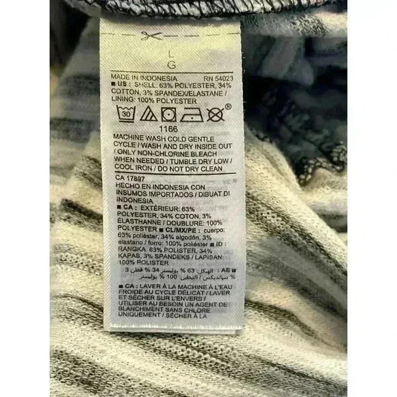 Old Navy Womens Knit Jumpsuit Size L Gray/cream Striped oversized open back belt - Picture 9 of 10